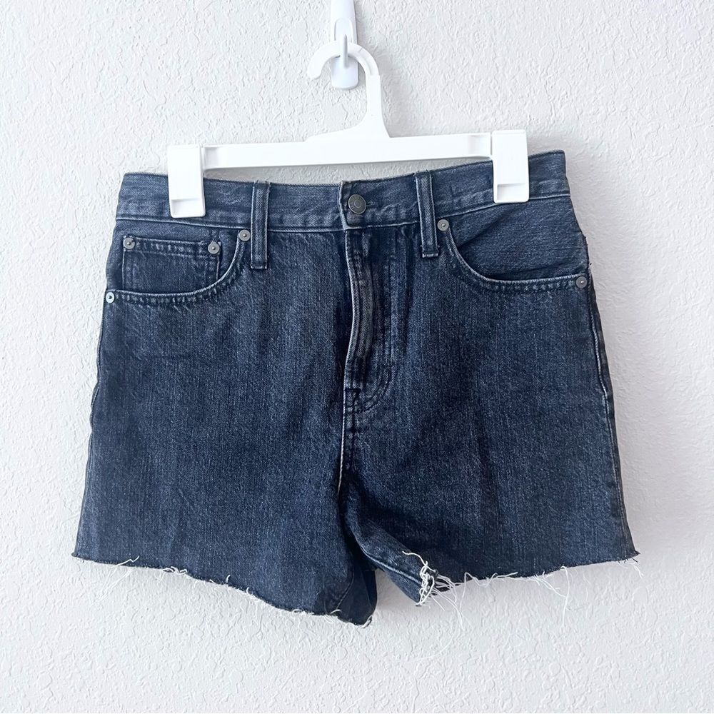Madewell The Perfect Jean Short Black Size 25 High Rise Raw Hem Cut Offs